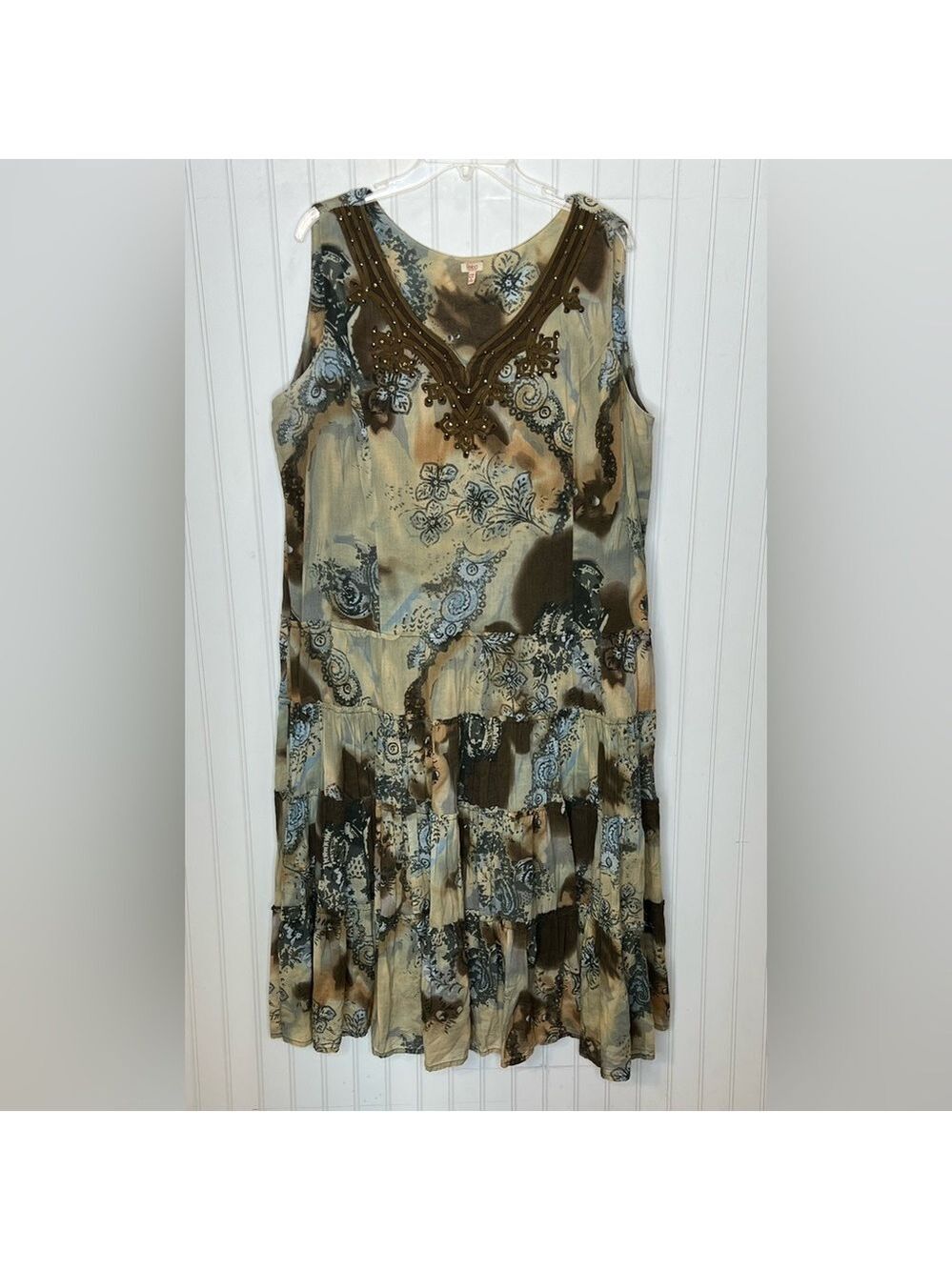 Elegant Multicolor Sleeveless Dress Size 20W